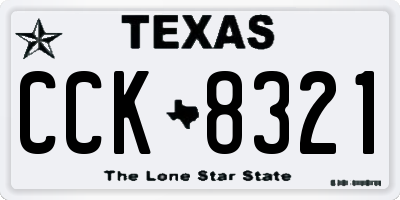 TX license plate CCK8321