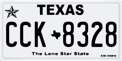 TX license plate CCK8328