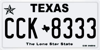 TX license plate CCK8333