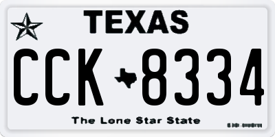 TX license plate CCK8334