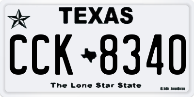 TX license plate CCK8340