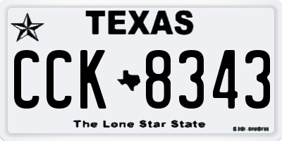 TX license plate CCK8343