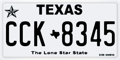 TX license plate CCK8345