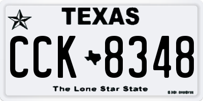 TX license plate CCK8348