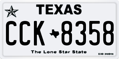 TX license plate CCK8358