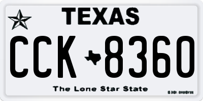 TX license plate CCK8360