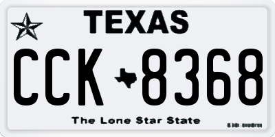 TX license plate CCK8368