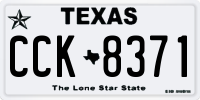 TX license plate CCK8371