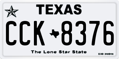 TX license plate CCK8376
