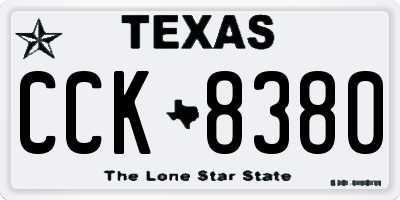 TX license plate CCK8380
