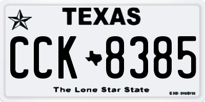 TX license plate CCK8385