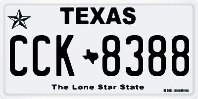 TX license plate CCK8388