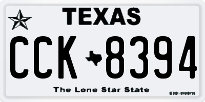 TX license plate CCK8394