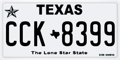 TX license plate CCK8399