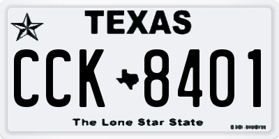 TX license plate CCK8401