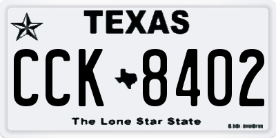 TX license plate CCK8402