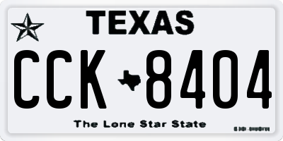 TX license plate CCK8404