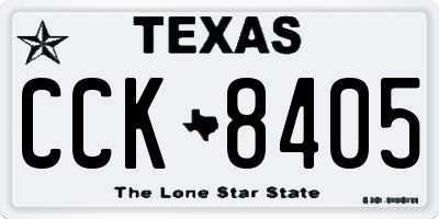 TX license plate CCK8405