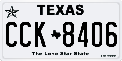 TX license plate CCK8406