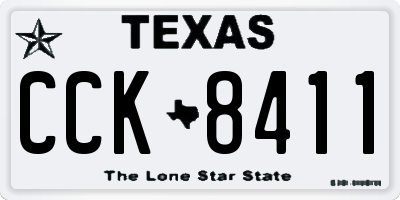 TX license plate CCK8411