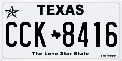 TX license plate CCK8416