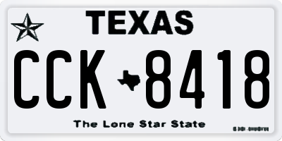 TX license plate CCK8418