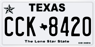 TX license plate CCK8420