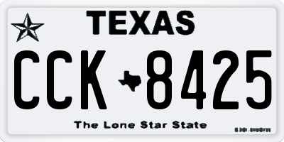 TX license plate CCK8425