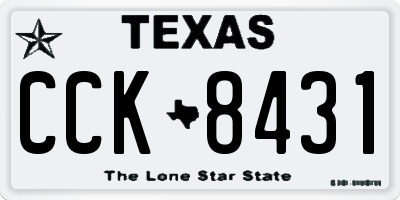 TX license plate CCK8431