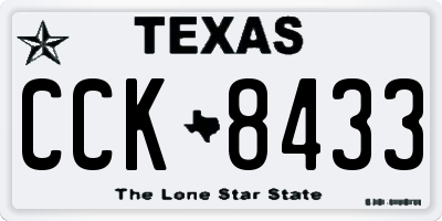 TX license plate CCK8433