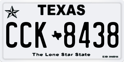 TX license plate CCK8438