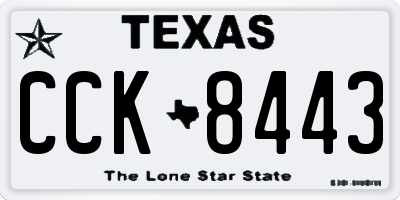TX license plate CCK8443