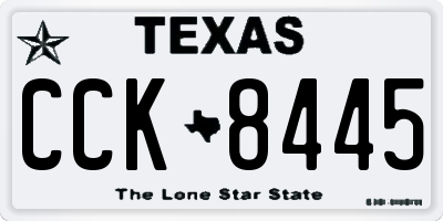 TX license plate CCK8445
