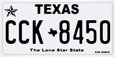 TX license plate CCK8450