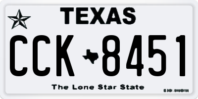 TX license plate CCK8451