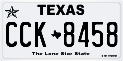 TX license plate CCK8458