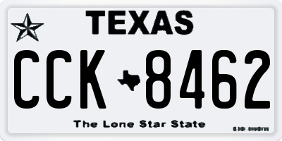 TX license plate CCK8462