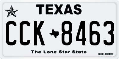 TX license plate CCK8463