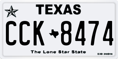 TX license plate CCK8474