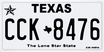 TX license plate CCK8476