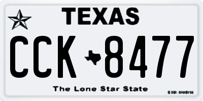 TX license plate CCK8477