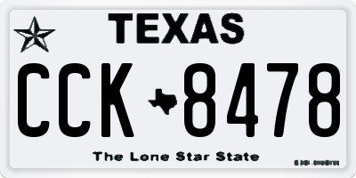 TX license plate CCK8478