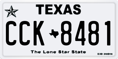 TX license plate CCK8481