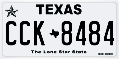 TX license plate CCK8484