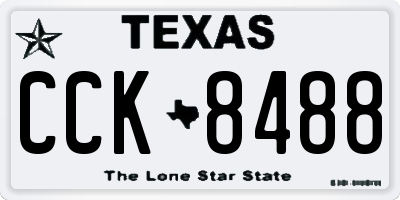TX license plate CCK8488