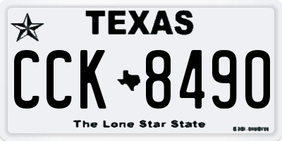 TX license plate CCK8490