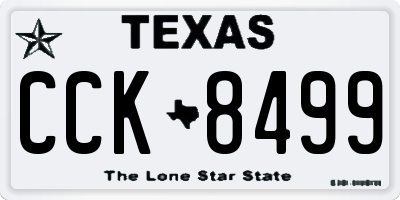 TX license plate CCK8499