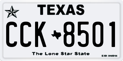 TX license plate CCK8501