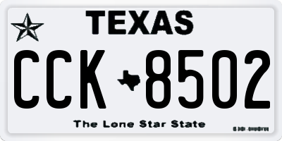 TX license plate CCK8502