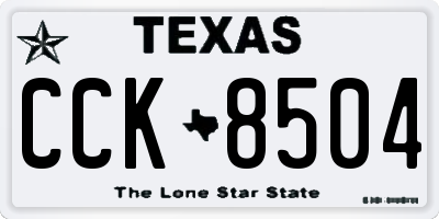 TX license plate CCK8504
